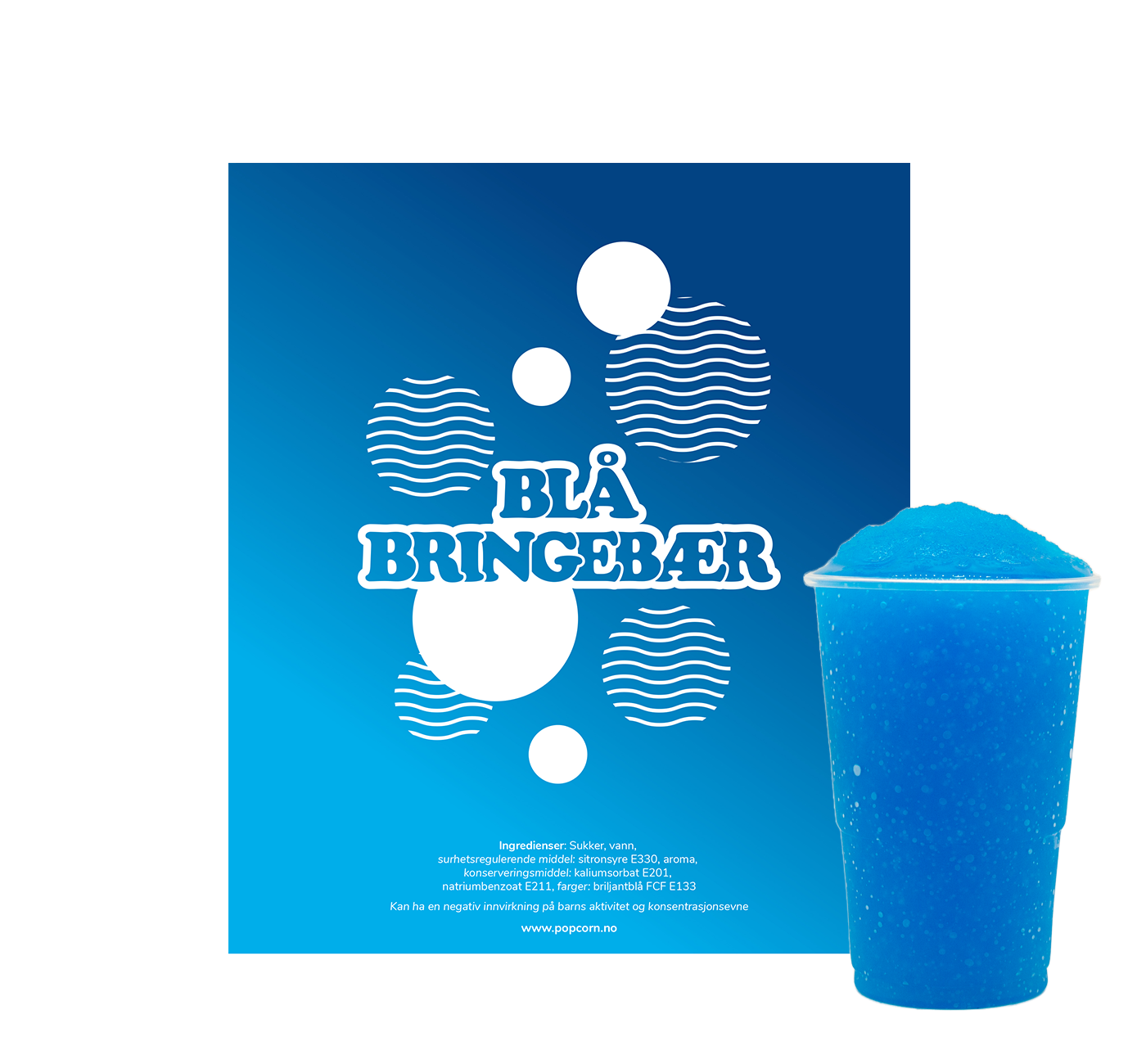 Slush Blå Bringebær 1 liter (5 liter ferdig slush)