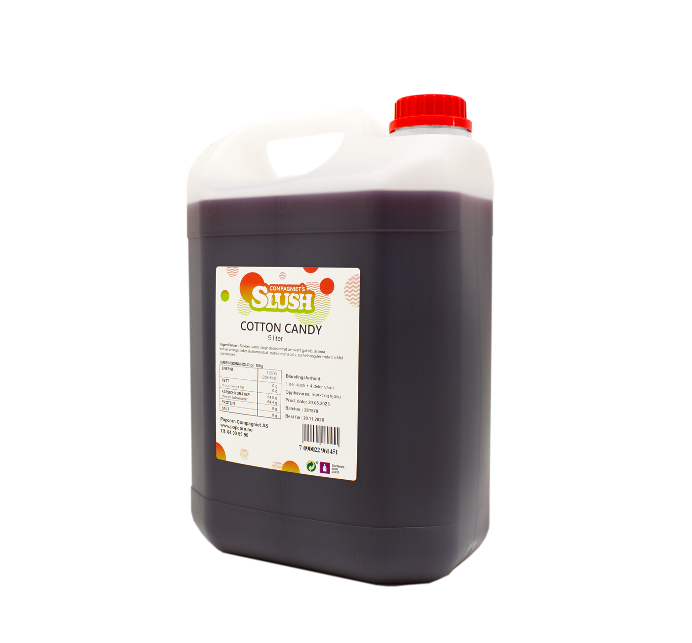 Slush Cotton candy 5 liter (25 liter ferdig slush)